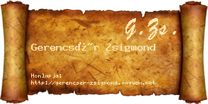 Gerencsér Zsigmond névjegykártya